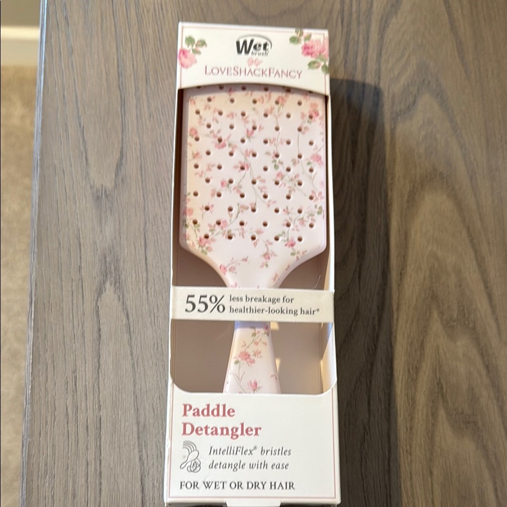 LoveShackFancy Pink Paddle Detangler - English Ivy